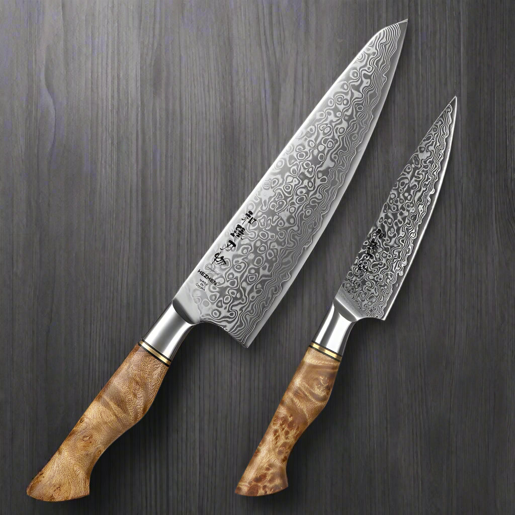 Kuro Forge 1-5-Piece Artisan Teak Handled Knife Set