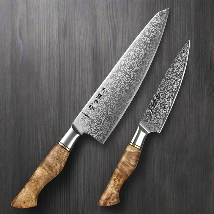 Kuro Forge 1-5-Piece Artisan Teak Handled Knife Set