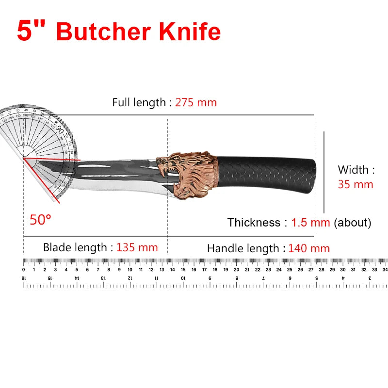 Kuro Forge 5 Inch Lions Edge Butcher Knife With Cover