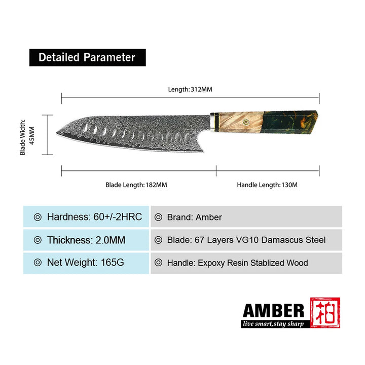 Kuro Forge 7 Inch Multi Use Santoku Knife