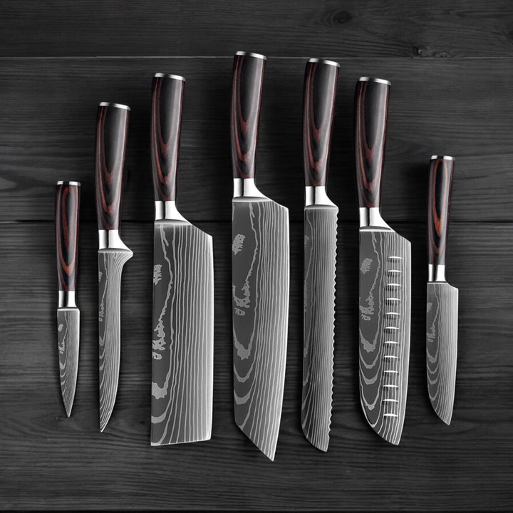 Kuro Forge 1-9 Piece Natural Wood Knife Set