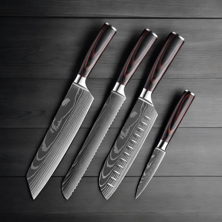 Kuro Forge 1-9 Piece Natural Wood Knife Set