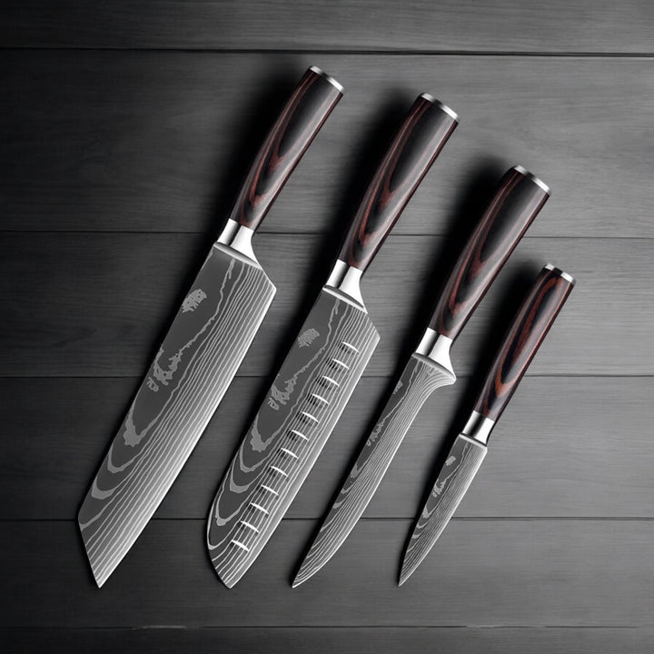 Kuro Forge 1-9 Piece Natural Wood Knife Set