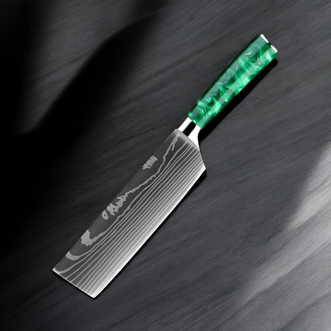 Kuro Forge 1-8 Piece Emerald Green Knife Set