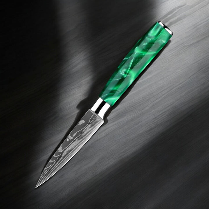 Kuro Forge 1-8 Piece Emerald Green Knife Set