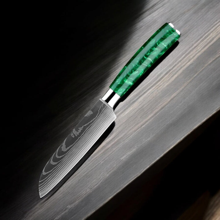 Kuro Forge 1-8 Piece Emerald Green Knife Set