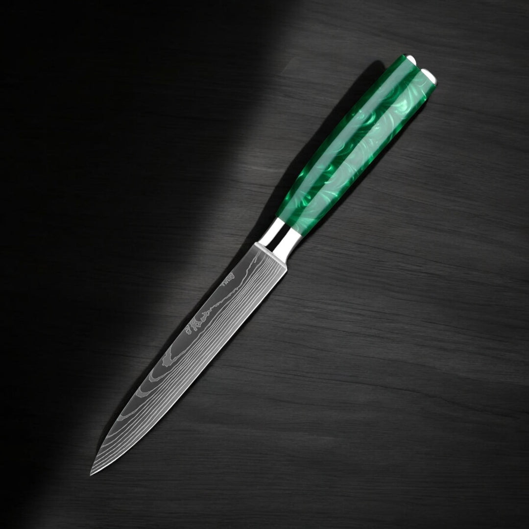 Kuro Forge 1-8 Piece Emerald Green Knife Set