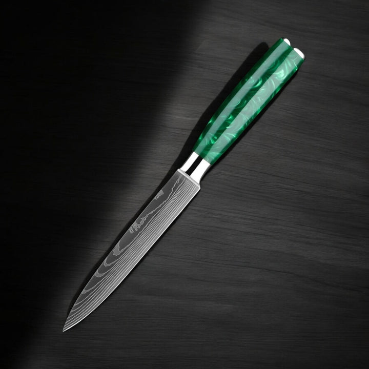 Kuro Forge 1-8 Piece Emerald Green Knife Set