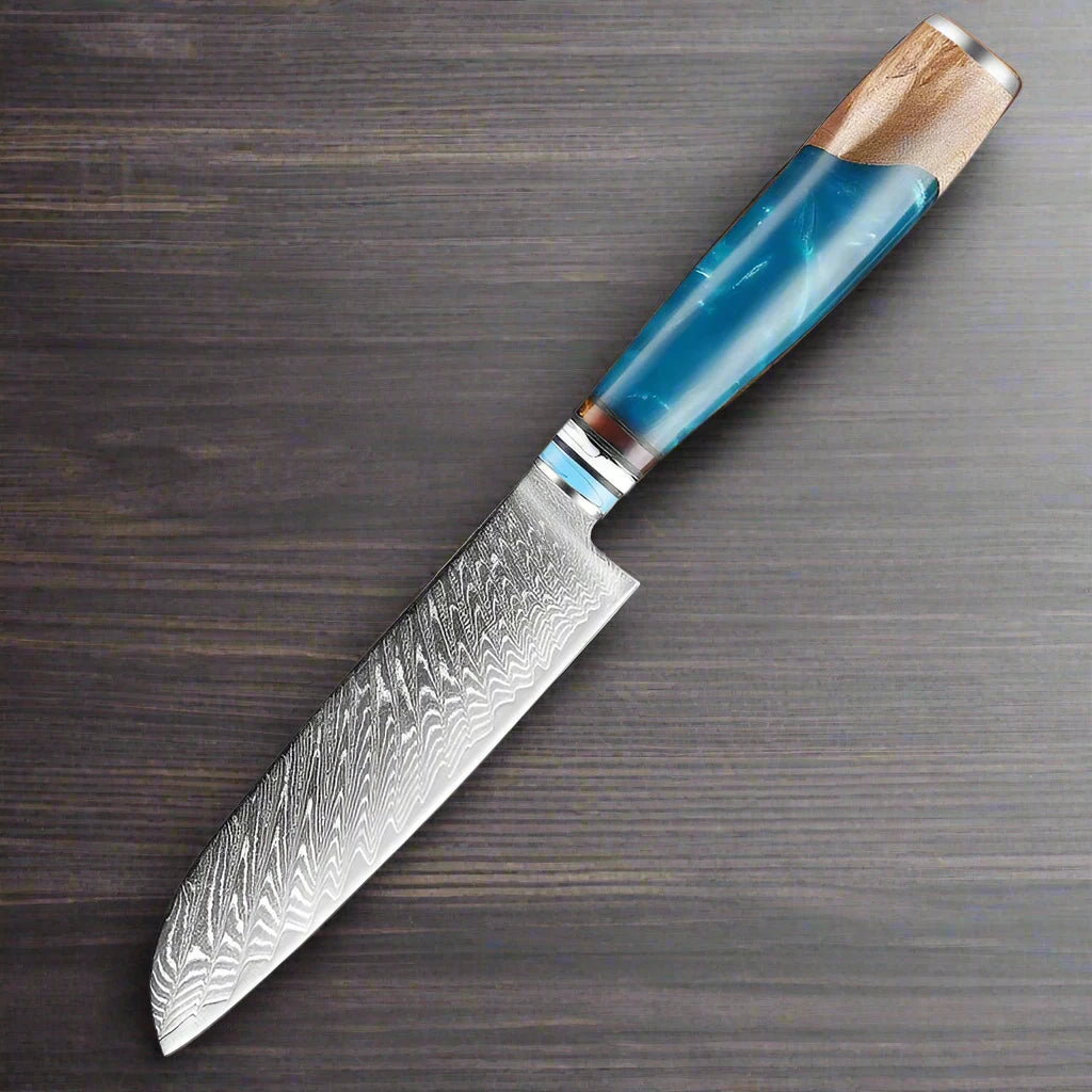 Kuro Forge Blue and Wood Resin Handled 1-5 Piece Set