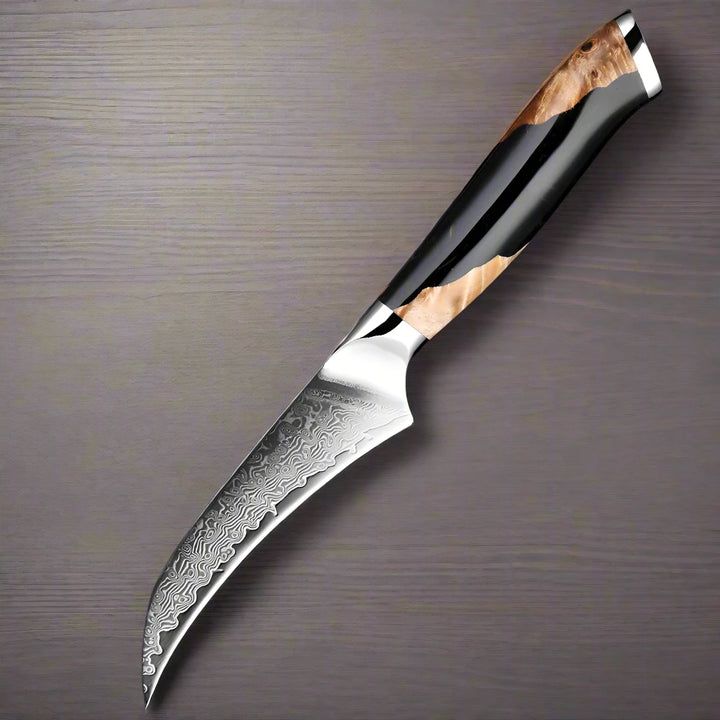 Kuro Forge 1-6 Piece Black Resin & Wooden Handled Knife Set