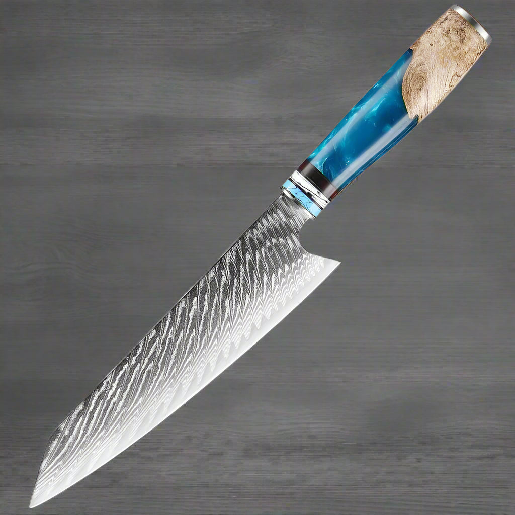 Kuro Forge Blue and Wood Resin Handled 1-5 Piece Set