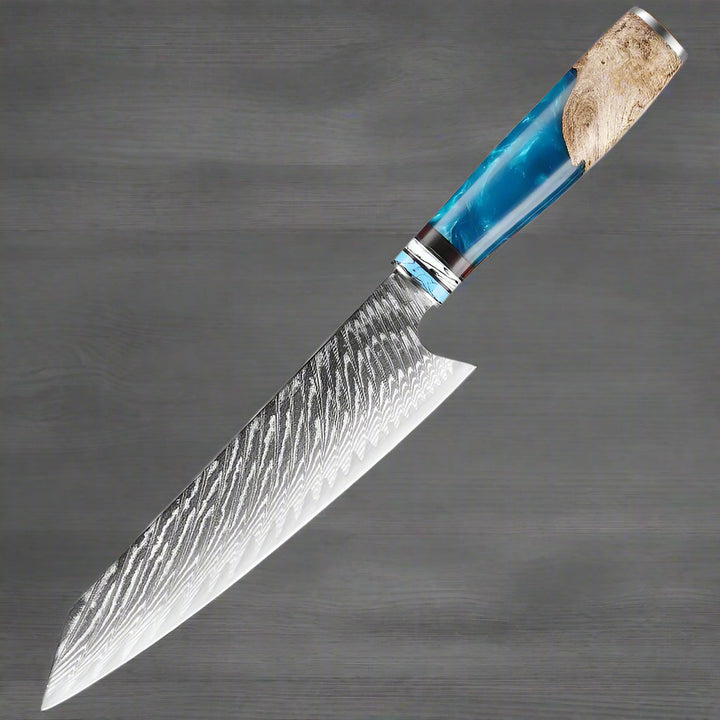 Kuro Forge Blue and Wood Resin Handled 1-5 Piece Set