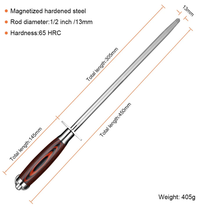 Kuro Forge 12-Inch Professional Carbon Steel Knife Sharpener