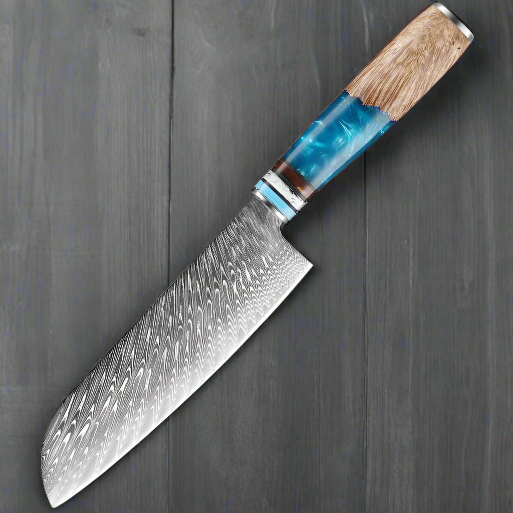Kuro Forge Blue and Wood Resin Handled 1-5 Piece Set