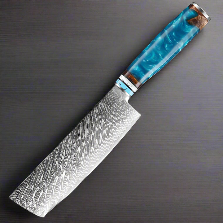 Kuro Forge Blue and Wood Resin Handled 1-5 Piece Set