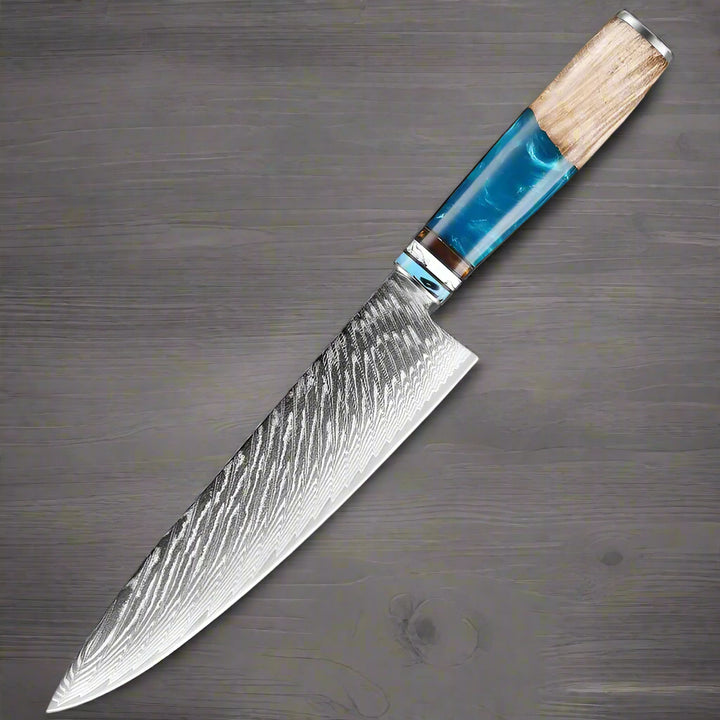 Kuro Forge Blue and Wood Resin Handled 1-5 Piece Set