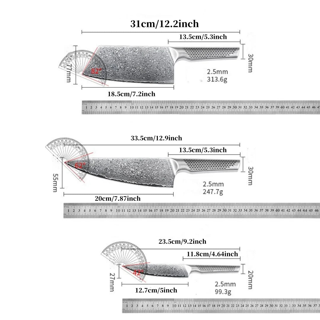 Kuro Forge 1-3 Piece Stainless Steel Knife Set