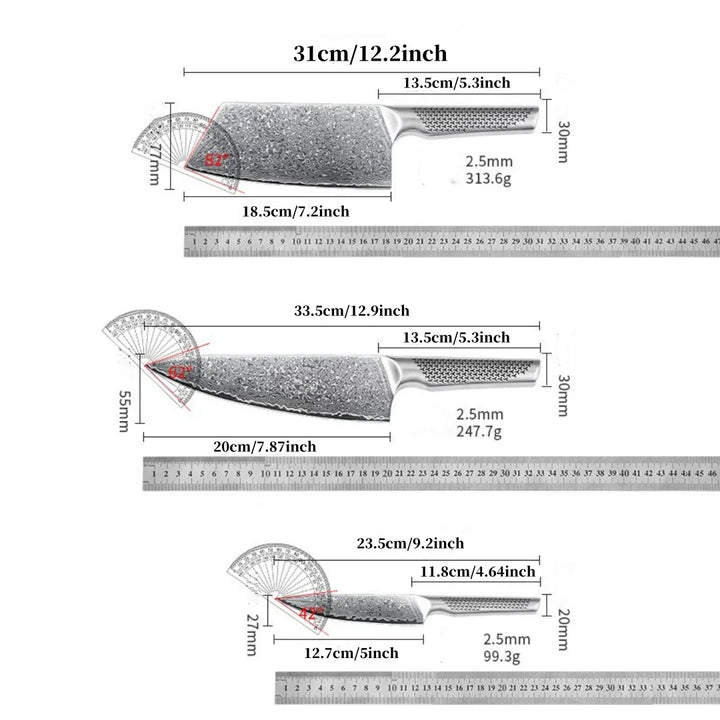 Kuro Forge 1-3 Piece Stainless Steel Knife Set