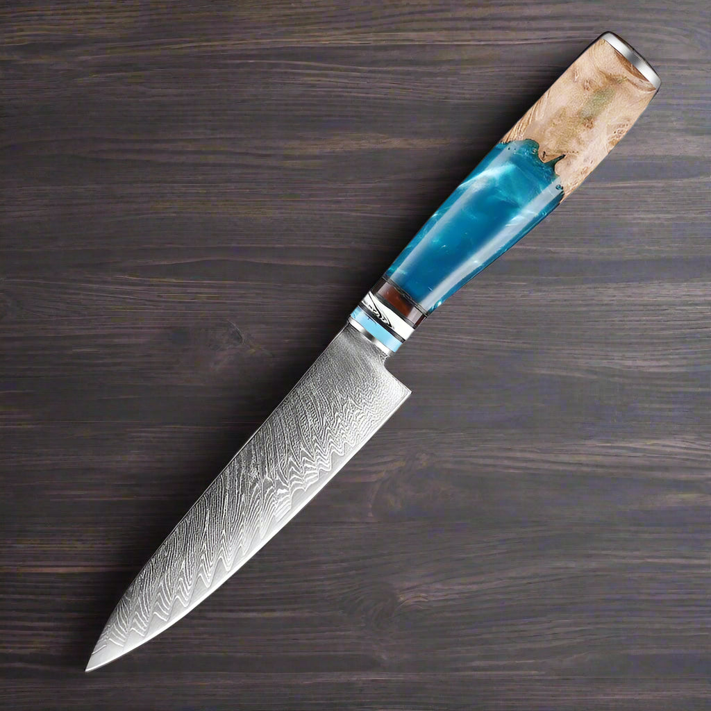 Kuro Forge Blue and Wood Resin Handled 1-5 Piece Set
