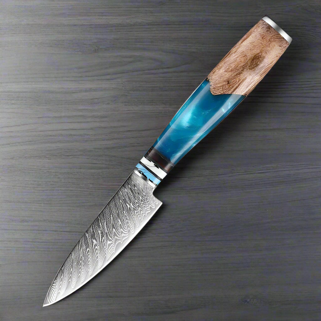 Kuro Forge Blue and Wood Resin Handled 1-5 Piece Set
