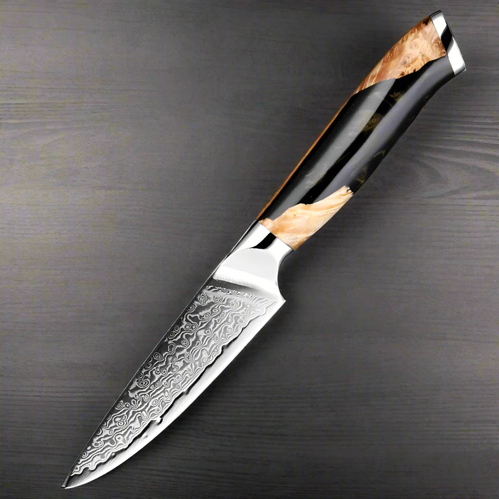 Kuro Forge 1-6 Piece Black Resin & Wooden Handled Knife Set