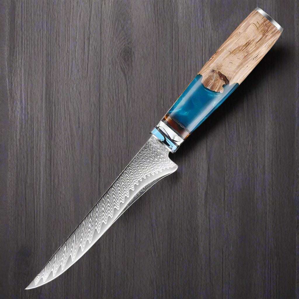 Kuro Forge Blue and Wood Resin Handled 1-5 Piece Set