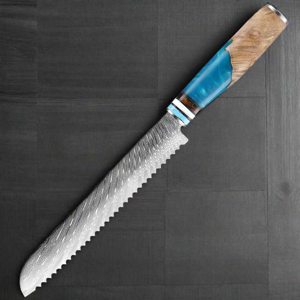 Kuro Forge Blue and Wood Resin Handled 1-5 Piece Set